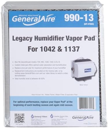 GeneralAire 990-13 Humidifier Water Filter GFI #7002 Compatible with GeneralAire 709, 990, 1040, 1137, 1042LH, and SL16