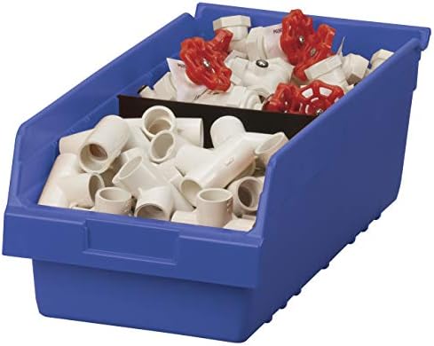 Akro-Mils 30088 Plastic Nesting ShelfMax Storage Bin Box, 18x8x6-Inch, Blue (8-Pack)