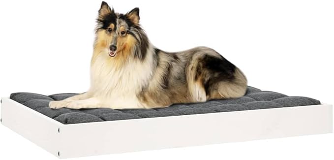 Solid Pine Wood Minimalistic Dog Bed for Medium Breeds, Modern Elegant Design with Sturdy Construction and Pet Friendly Material, Easy to Clean Surface, Perfect for Living
