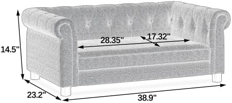 Dog Sofa Couch for Medium to Large Dogs, Memory Foam Pet Sofa Couch with Washable Fabric, Durable Elevated Dog Bed with Legs, Removable Cushion for Medium and Large Dogs, Dark Brown