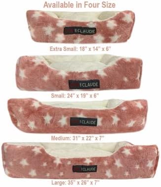 Otis & Claude Coral Velvet Pet Bed – XL/Large Pink Dog Bed, Ultra-Soft Washable Sofa-Style Cushion for Big Dogs, Heavy-Duty Chew-Resistant, Waterproof & Odor-Free Indoor Dog Bed (90" x 70")
