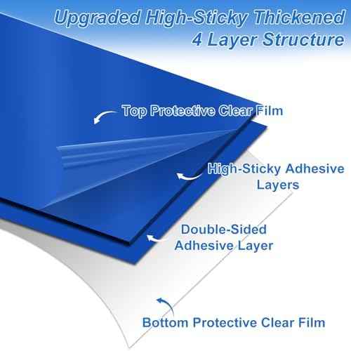 Sticky Adhesive Mat Tacky Pads 300 Sheets, 10 Pack of 30 Sheet 18'' x 24''/ 45 x 60 cm, Thickened Cleaning Mats for Shoes, Construction, Cleanroom, Laboratories, Hospitals, Dogs, Pets, Home- Blue
