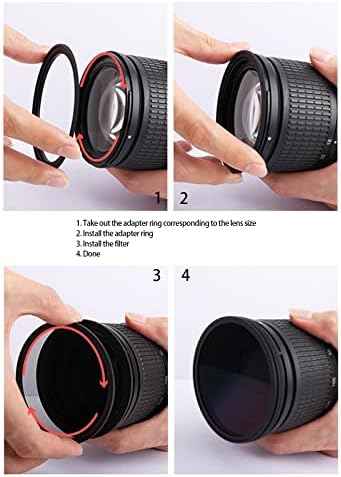 62mm to 77mm Step Up Ring Filter Adapter Applicable to All Brands of UV ND CPL Filter (62mm-77mm)