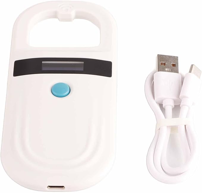 Pet ID Reader Rechargeable Microchip Scanner for Animal Management, OLED Display Screen for Outdoor Use, USB Interface, Applicable for Pet Owners