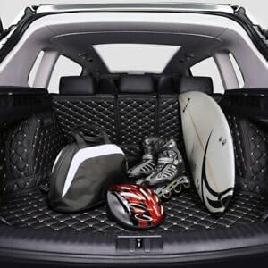 Trunk Cargo Liner for Mercedes GLE SUV GLE300 GLE320 GLE350 GLE400 2020-Current 7-Seater Full Coverage Protection, All Season, Heavy Duty Black w/Black Stitching