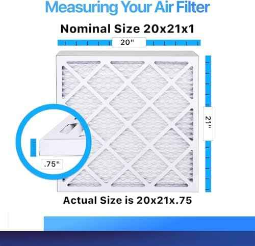20x21x1 Air Filter (MERV 8) (4-Pack) King Dust & Allergy Control AC Furnace Filters, MADE IN USA, HVAC, Pleated, Electrostatic (Actual Size: 20 x 21 x .75)