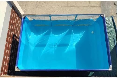 Flexible PVC Fish Breeding Water Tank with Steel Frame, Aquatic Pets Pool, Backyard Pond, Clear Viewing Window, Easy Assembly, 50x40x30cm - Ideal for Fish Lovers