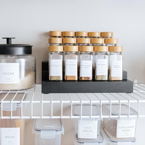 KitchenEdge 3-Tier Expandable Spice Rack Organizer, Black