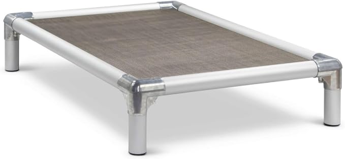 Kuranda Chewproof Elevated Pet Bed - Silver Aluminum - 50" x 36" - Sunsure Textilene - Sierra