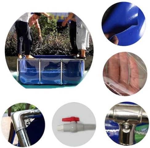 Durable PVC Fish Breeding Tank with Steel Frame - Clear View, Easy Assembly, Ideal for Aquatic Pets, Backyard Pool Pond, 50x40x30cm