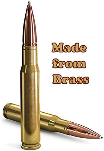 50 Caliber Bullet Twist Tactical Pen, Gold Plated, Realistic Refillable 50 Cal Bullet Pen for Hunters, Military, & Outdoor Enthusiasts, Ideal Gift for Father's Day, Birthday, Christmas