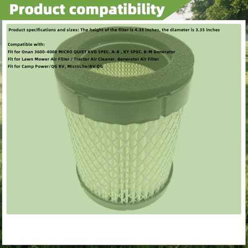 140 3280 Air Filter Fit for Onan 140 2852 140 3280 140 3295 48 2017
