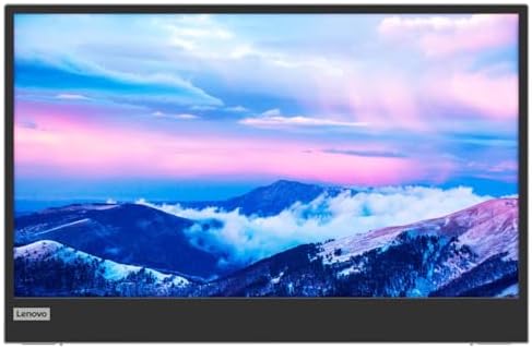 Lenovo L15 Portable Monitor, 15.6” Display, Full HD Resolution, IPS Panel, 250 nits Brightness, 60Hz Refresh Rate, USB-C Ports, Height-Adjustable Stand, Flicker-Free Technology, Grey
