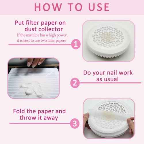 200 Sheets Nail Dust Collector Filter Disposable Nail Dust Filters for Most of Nail Dust Collector Machine Nail Vacuum Dust Collector Nail Tech for Nail Salon Nail Spa Nail Supplies Accessories