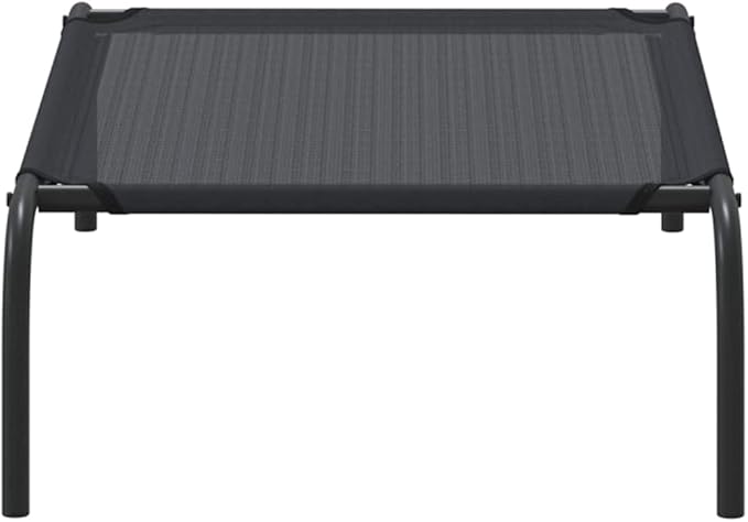 Elevated Dog Bed for Small Pets, Portable Raised Pet Cot with Breathable Textilene Fabric and Durable Steel Frame, Indoor and Outdoor Cooling Bed for Dogs up to 22 lbs, Black