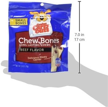 Canine Carry Outs Dog Treats, Beef Flavor Small Chew Bones, 2.8 Ounce (Pack of 12), Long Lasting Chews, Delicious Meaty Center