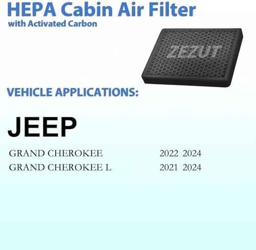 Cabin Air Filter, for Jeep Grand Cherokee 2022-2024 and Grand Cherokee L 2021-2024, Not for 2021 Grand Cherokee or 2022 Grand Cherokee WK (CF12935)