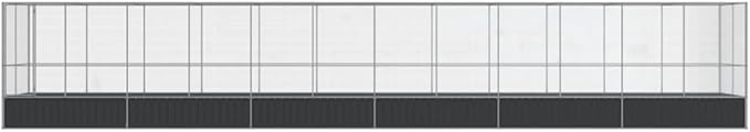 Large Metal Heavy Duty Walk-in Aviary Cage with Extension, Ample Activity Space Bird Cage with Lockable Door Also for Chickens and Rabbits, Silver 490.6"x81.5"x83.5" Steel,-416