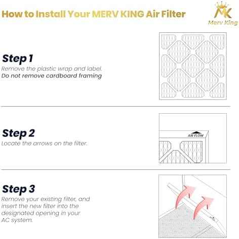 MervKing 20x25x4 Air Filter Actual Size: 19.88" x 24.88" x 4.31" MERV 13 MPR 1500-1900 | MADE IN USA | 1-Pack | Pleated HVAC AC Furnace Replacement