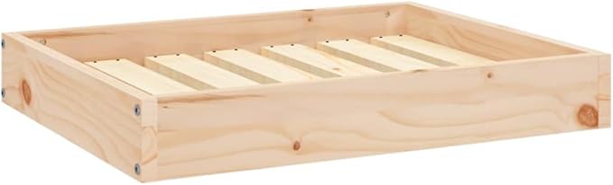 Solid Wood Pine Dog Bed, Solid Wood Pet Bed, Small Pet Furniture Cat & Dog Bed Frame, 24.2"x19.3"x3.5",-546