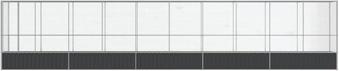 Large Bird Aviary with Extension, Outdoor Galvanized Steel Bird Cage, Galvanized Steel Outdoor Bird Aviary, Mesh Fence Bird House for Small Animals, 410.4"x42.1"x83.5"