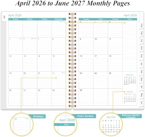2027 Daily & Monthly Planner - One Page Per Day, Daily Planner from January 2027 - December 2027, Planner 2027 with 12 Monthly Tabs, 8.5" x 11", Flower-B