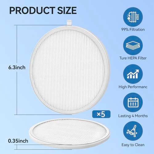 5 Pack Nail Dust Collector Filter Compatible for MelodySusie HPro SProR Nail Dust Collector, Replacement Filters for Nail Dust Vacuum Machine, Salon & Home Manicure Accessories