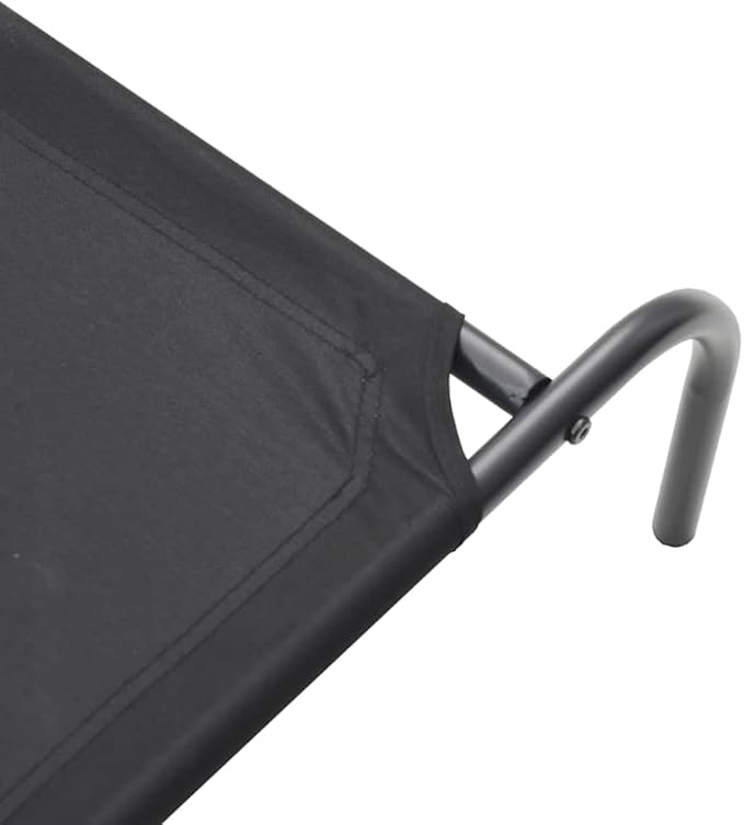 Elevated Dog Bed for Medium Dogs, Raised Pet Cot with Breathable Oxford Fabric and Durable Powder-Coated Steel Frame for Indoor Outdoor Use, Black