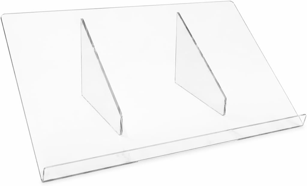 Azar Displays 515566 Acrylic Book Stand Holder, Clear Angled Reading Display, 18" W x 12" D x 5" H