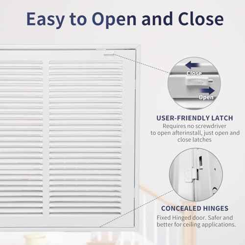 Howeall 25"W x 20"H [Duct Opening Size] Steel Return Air Filter Grille - Removable Face/Door for 1 inch Filters -HVAC Vent Cover Grill - White [Outer Dimensions: 27 5/8"W X 22 5/8"H]