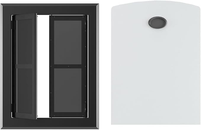 【PATAPLUS】 Aluminum French Large Dog Door,Strong Double Magnetic Flaps,with Aluminum Telescoping Tunnel Heavy-Duty Do g Door for X-Large and L arge Dog Up to 200LBS (Black, X-Large)