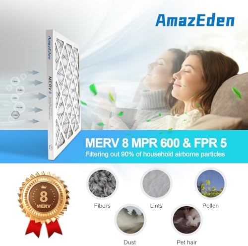 14x14x1 MERV 8 Pleated HVAC Air Filters, 2-Pack