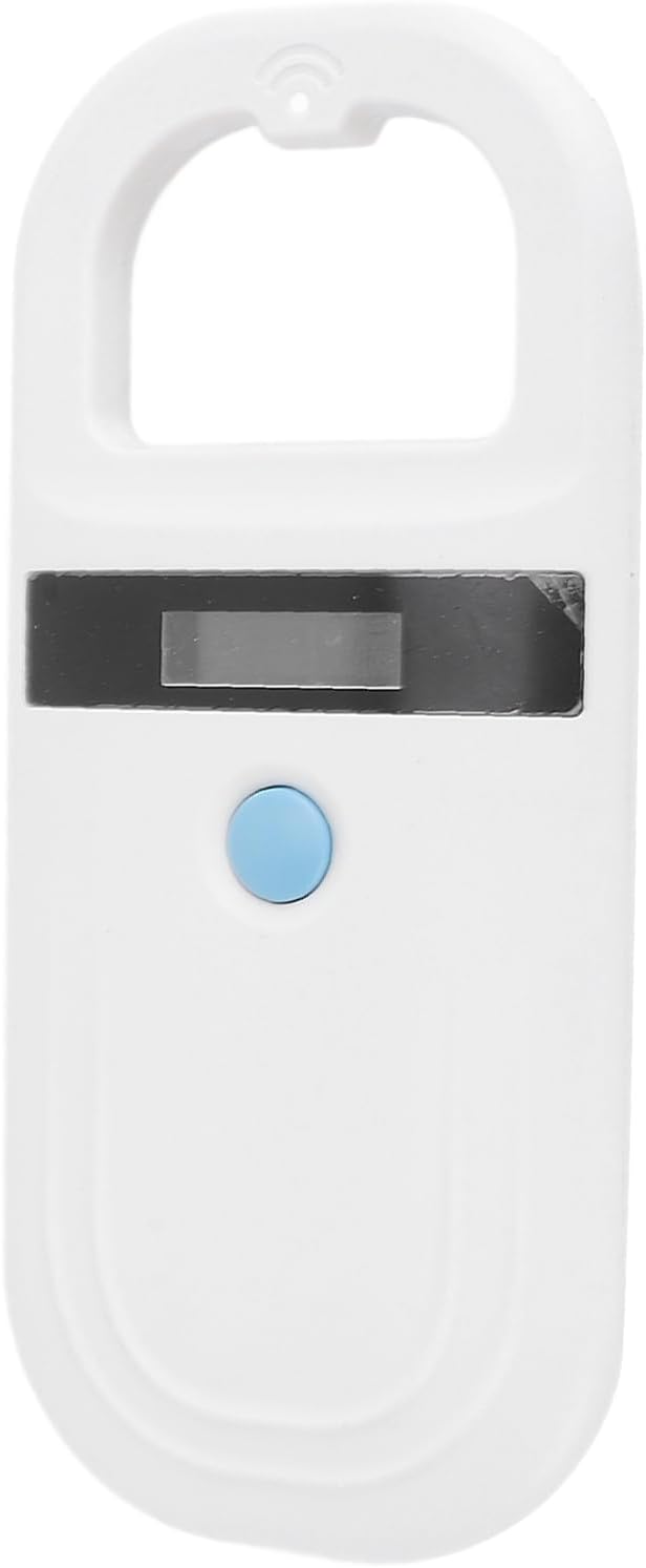 Jeffergarden Animal ID Reader, Portable Rechargeable 134.2KHz Pet Microchip Scanner with USB C and BT Transmission, for Livestock Management Pet Identification Wildlife Monitoring (White)