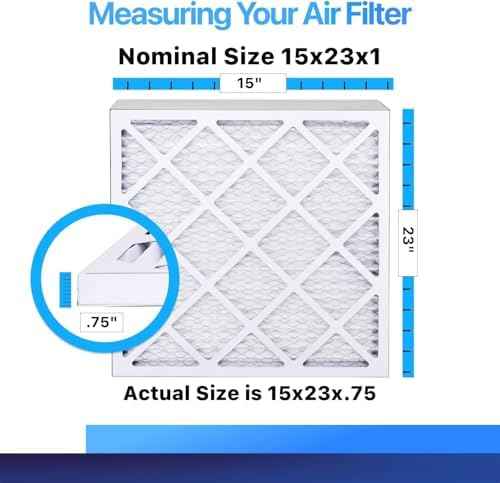 15x23x1 Air Filter (MERV 8) (4-Pack) King Dust & Allergy Control AC Furnace Filters, MADE IN USA, HVAC, Pleated, Electrostatic (Actual Size: 15 x 23 x .75)