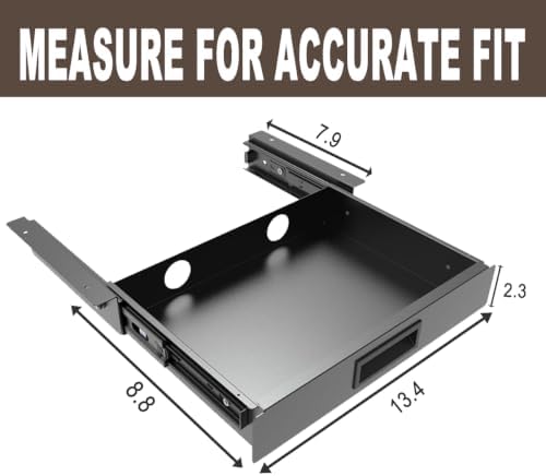 13.4" W Under Desk Drawer Slide Out Storage W/Cable Management