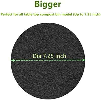 Compost Filters for Countertop Bin Dia7.25 Inch x 0.4 Inch (6-Pack)