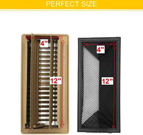 MODERN WAVE - Floor Air Vent Cover Screen - Floor Register Trap Mesh Filter Net (5-Pack, 4"x12")