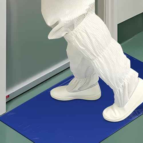 Sticky Adhesive Mat Tacky Pads 300 Sheets, 10 Pack of 30 Sheet 18'' x 24''/ 45 x 60 cm, Thickened Cleaning Mats for Shoes, Construction, Cleanroom, Laboratories, Hospitals, Dogs, Pets, Home- Blue