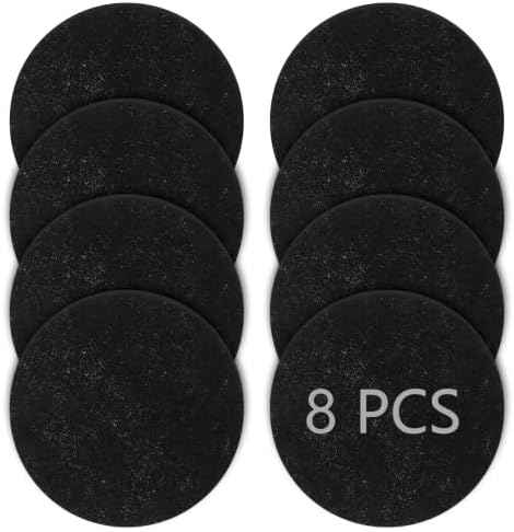 8 Pack Charcoal Filters for Compost Bucket 7.25 Inch, Activated Carbon Replacement Filter Round Compost Bin Filter for Countertop Bin, Odor Control Activated Charcoal Filters
