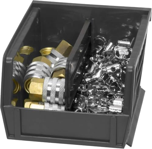 Akro-Mils 30210 AkroBins Plastic Storage Bin Hanging Stacking Containers, (5-Inch x 4-Inch x 3-Inch), Black, 24-Pack