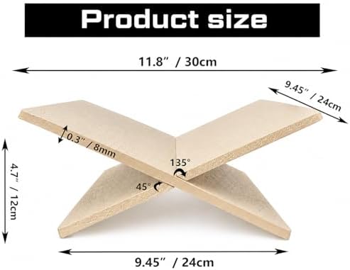 Faux Travertine Resin Book Stand, Large Open Book Holder Stand for Display & Reading, Coffee Table Book Stand for Cookbooks, Bible, Quran, Guest Books, Art Books, Neutral Beige Decorative Bookstand