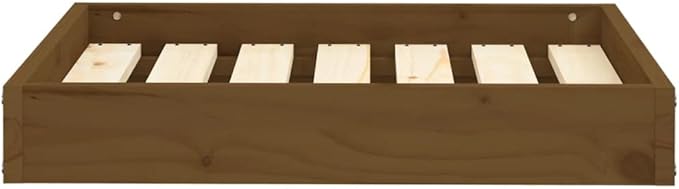 Solid Wood Pine Dog Bed, Solid Wood Pet Bed, Small Pet Furniture Cat & Dog Bed Frame, Honey Brown 24.2"x19.3"x3.5",-548