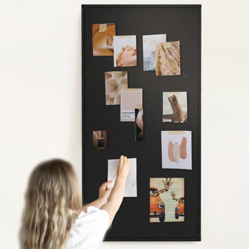 INNOVART Extra Large Cork Bulletin Board 96"X48" with Black Aluminum Frame
