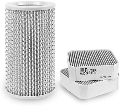 Filter-Monster – Replacement Filter with 2 Coconut Carbon Pre-Filters, Set of 3 – Compatible with Molekule PECO for Molekule Air Purifier