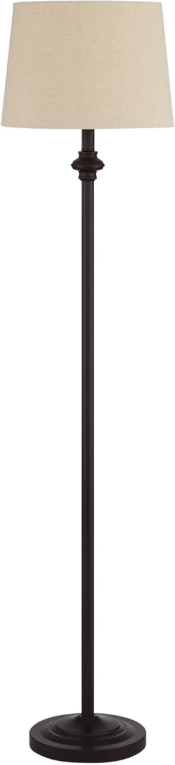 Possini Euro Design Carter Traditional Table 3 Piece Floor and Table Lamp Set Bronze Metal Oatmeal Drum Shade Decor for Living Room Bedroom House Bedside Nightstand Home Office Reading Family