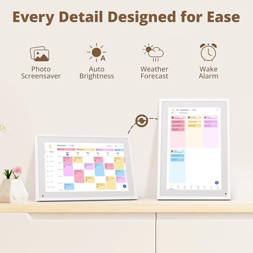 Dragon Touch 10.1 inch Digital Calendar Chore Chart – Interactive Touchscreen, Smart Family Planner, Hearth Display Desk Digital Calendar Best Gifts for Christmas, Wedding, Mom