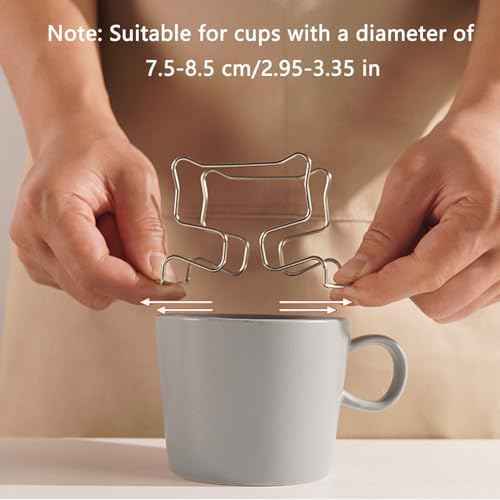 2-Pack Portable Coffee Filter Paper Bag Holder Stand Adapter Pour Over Coffee Dripper for Hanging Ear Drip Coffee Bag Single Serve Disposable Drip Coffee Filter Ceramic Large Coffee Mugs