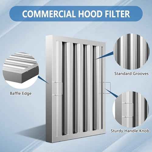 Stainless Steel Commercial Kitchen Hood Filter, 15.5W x 19.5H Inch