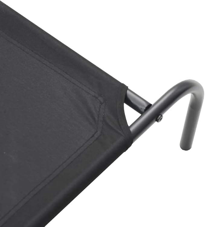 Elevated Dog Bed for Large Breeds, Raised Pet Cot with Breathable Oxford Fabric and Durable Powder-Coated Steel Frame, Indoor Outdoor Cooling Bed, Black, 51.2 x 31.5 in