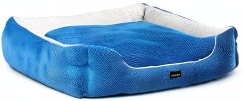GRANDTIES Fluffy Dog Beds for Small Medium Large Dogs & Cats, Machine Washable Dog Bed, Rectangle Breathable Soft Calming Sleeping Warming Pet Beds with Waterproof & Non-Slip Bottom (XL 40", Azure)